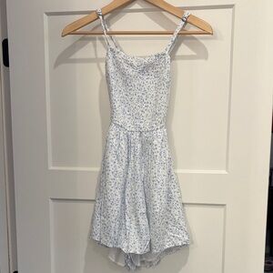 Hollister White and Blue Floral Romper